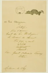 Menu for a Dinner given by May Belfort