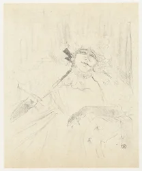 Portrait of Yvette Guilbert in an Armchair on Stage