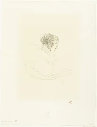 Portrait of Actress Luce Myrès with Fan