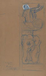 Preliminary Design for the Playbill to Le Chariot de Terre Cuite, 1894