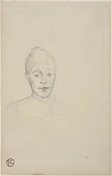 Study: Face of Woman with High Collar