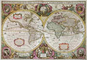 A New Land and Water Map of the Entire Earth, 1630