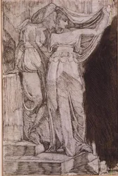 Two Female Figures Standing on Steps, Rome, May 1787