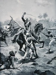 Lt Roberts winning his V.C., January 2nd 1858, illustration from 