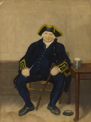 Portrait of Greenwich Pensioner, Seated with Clay Pipe and Tankard