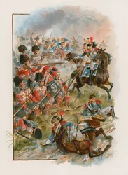 Square of the 42nd Highlanders charged by French cuirassiers at Quatre Bras, 16 June 1815