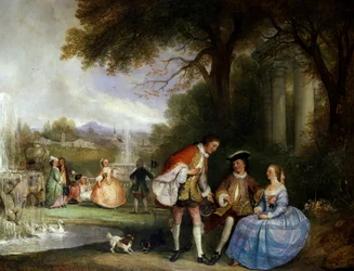 Excuse Me. Gallant Scenes in a Garden with Fountains (Reverence)
