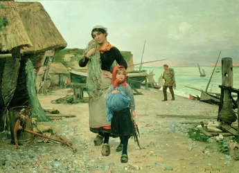 Fisherfolk Returning with their Nets, Etretat