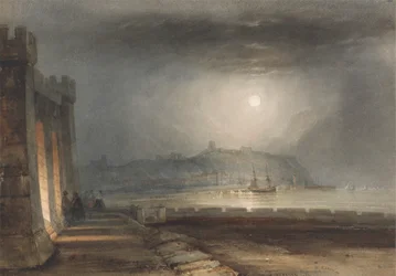 Scarborough Harbour, Yorkshire - Moonlight