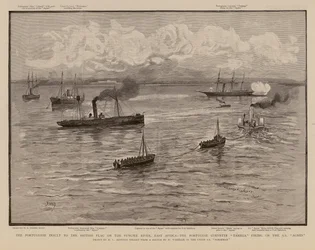 Portuguese Corvette Tamega Firing on the SS Agnes, Pungwe River, East Africa