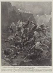 The Indian Frontier Rising, the Dorsetshire Men fighting Hand-to-Hand with the Enemy in a Nullah on the Tseri-Kandao Pass