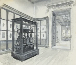 Interior view of the British Museum showing the gallery of engravings