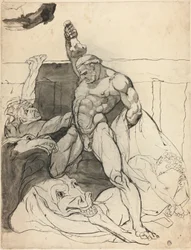 Hercules Killing the Mares of Diomedes