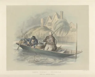 Barbel Fishing, Twickenham, from a Set of Six Images of Angling