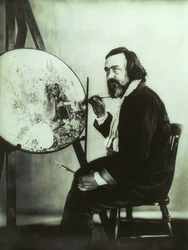 Portrait of Richard Dadd Working on Oberon and Titania at Betlam Hospital, c.1875