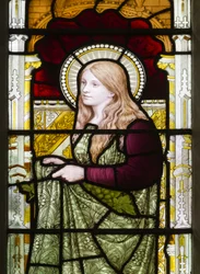 Cambridge, Trinity College, Heaton Butler & Bayne, Henry Holiday, Phoebe, adapted from Carl Almquist