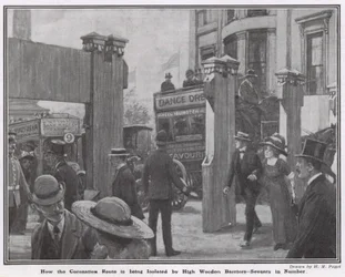 How the Coronation Route is Being Isolated by High Wooden Barriers