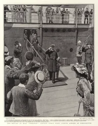 The Return of H M S Terrible, Captain Percy Scott coming Ashore at Portsmouth