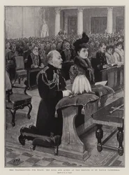 The Thanksgiving for Peace, the King and Queen at the Service in St Paul