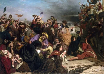 Farewell of Immigrants on a Dock in the Thames