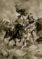 The Battle of Blenheim: The cavalry in action, illustration from 
