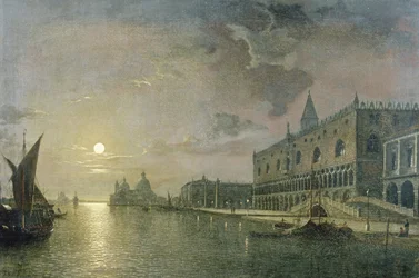 Moonlit View of the Bacino di San Marco, Venice, with the Doge