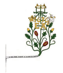 Bracket to support an hourglass, 1636, 1843