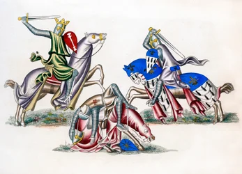 Knights fighting