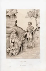 Lydgate Presenting His Book to the Earl of Salisbury, 1426, 1843