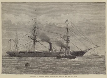 Steam-Tug at Plymouth taking Troops to the Himalaya for the Gold Coast