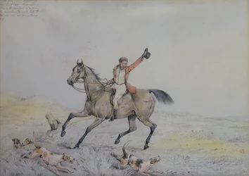 A Huntsman Encouraging Hounds