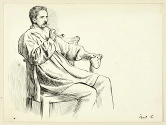 Seated Man Smoking Pipe