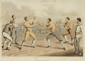 A Prize Fight (engraved by J. Clark, published in 1820)