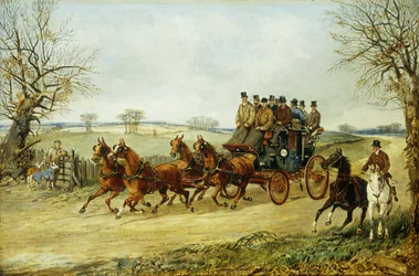 A Coach and Four on an Autumn Road