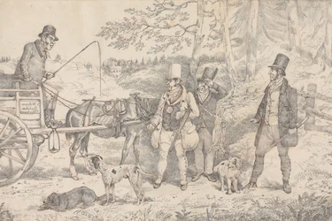 "Sporting Anecdotes:" Drawing for the Soft-Ground Etching of 