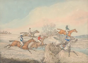 Steeplechasing: The Field taking a Stone Wall and Gate