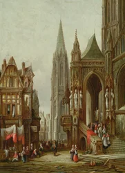 Ecclesiastical Procession Entering a Cathedral