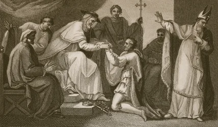 Submission of John, engraved by Delatre, illustration from David Hume