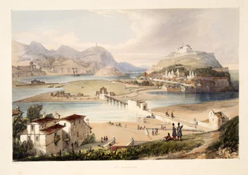 San Sebastian, from Sketches of scenery in the Basque provinces of Spain, with a selection of national music, pub. 1838