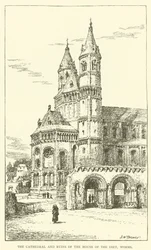 The Cathedral and Ruins of the House of the Diet, Worms (engraving)