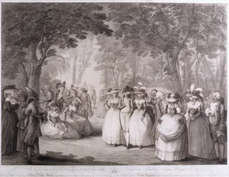 The Gardens of Carlton House with Neapolitan Ballad Singers, engraved by William Dickinson, 1784