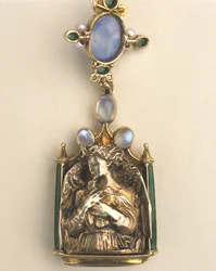 Detail of double-sided pendant, c.1907-10 (detail)