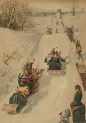 Tobogganing, by L. Prang and Co.