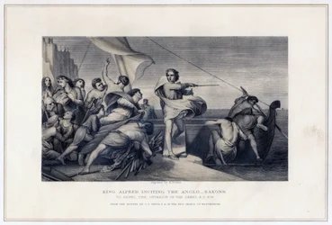 King Alfred Inciting the Anglo-Saxons to Repel the Invasion of the Danes, 896, c1847