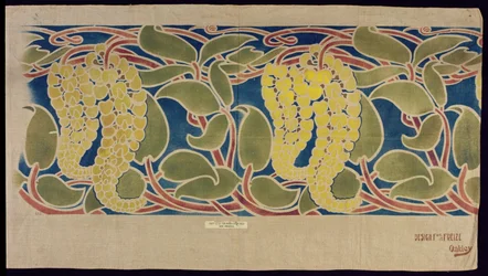 Stencilled textile sample