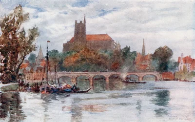The Bridge and Cathedral, Auxerre