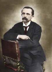 Portrait of J.M. Barrie Photographed by Barraud in 1893 - James Matthew Barrie (1860-1937), Scottish Writer, Creator of Peter Pan - Coloured Photograph