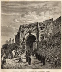 A religious procession at the Porta dell