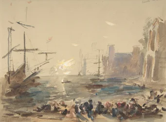 Seascape (recto), Indecipherable Sketch (verso), 1840-1906