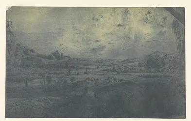 Mountain Valley with Fenced Fields